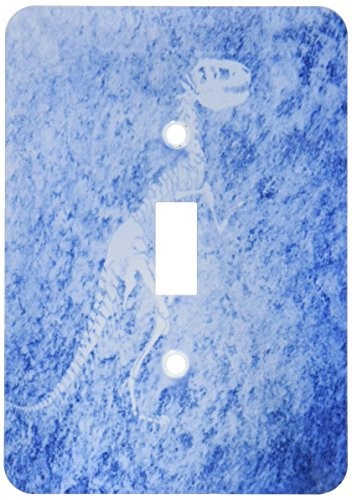 3dRose LLC lsp_35038_1 Blue and White Dinosaur I Single Toggle Switch