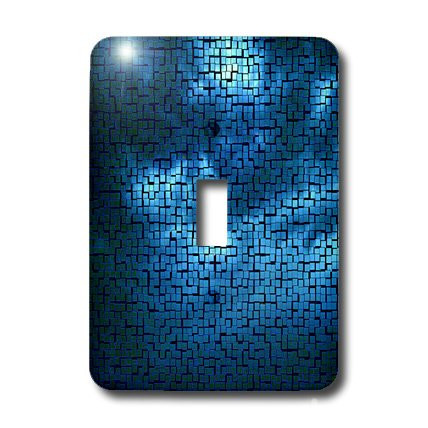 3dRose LSP_6197_1"Dark Blue Clouds Tile Pattern Single Toggle Switch, Multicolor
