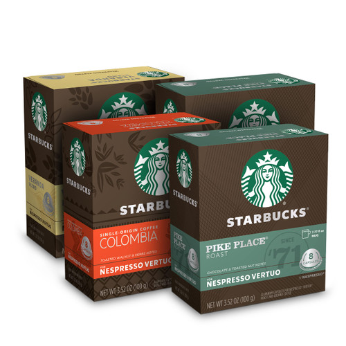 Starbucks by Nespresso Blonde & Medium Roast Variety Pack Coffee (32-count single serve capsules, compatible with Nespresso Vertuo Line System)