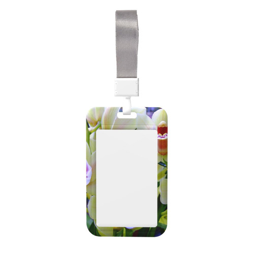 Orchids Printed Badge Holder Lanyards Lightweight Badge Lanyard Detachable Id Badge Holder Id Card Holder for Nurse Office Worker