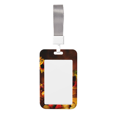 Red Wine Strawberry Flowers Printed Badge Holder Lanyards Lightweight Badge Lanyard Detachable Id Badge Holder Id Card Holder for Nurse Office Worker