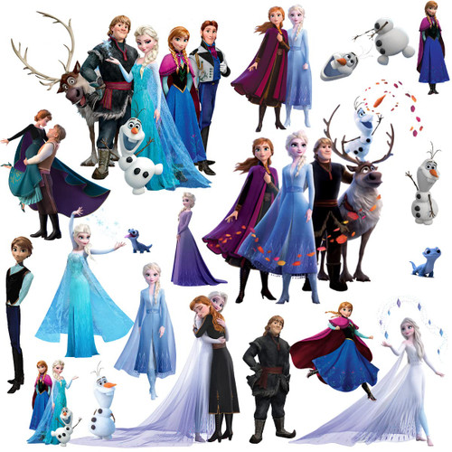 Princess Wall Decals Removable Large Elsa Wall Sticker Peel and Stick Wall Mural for Girls Kids Bedroom Baby Nursery Decoration