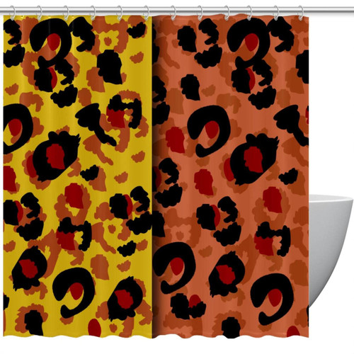Shower Curtain for Bathroom, Animal Footprint Waterproof Fabric Bath Curtain Set with 12 Hooks, Standard Size 66 by 72