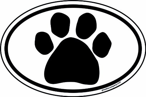 Imagine This 6-Inch by 4-Inch Oval Paw Car Magnet, Black