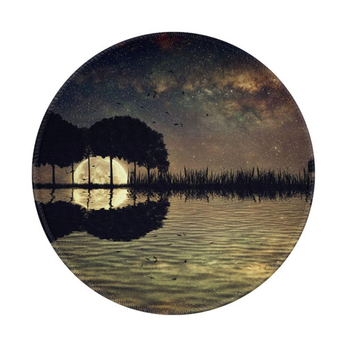 Trees in A Shape of A Guitar Printed Mouse Pad Non-Slip Computers Mouse Mat 8 in Waterproof Round Gaming Mouse Pads for Office