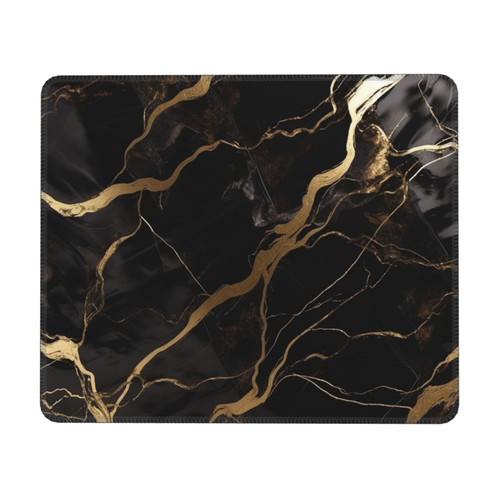 Black Gold Marble Printed Mouse Pad Non-Slip Waterproof Gaming Mouse Mat Computer Mousepad for Desk