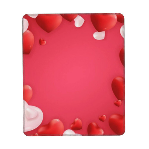 Love Red Hearts Print Mouse Pad Non-Slip Square Gaming Mouse Mat Laptop Mousepad Desk Pad for Office Home
