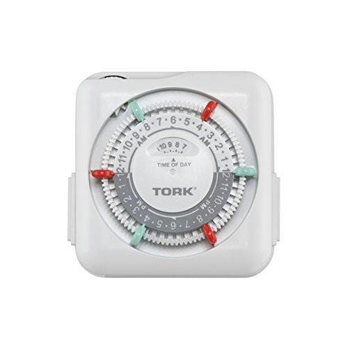 NSi Industries TORK RTN112 Indoor 15-Amp Plug-in Mechanical Appliance Timer-24-Hour Programming Multiple on/Off Settings-Features 2 Outlet Receptacles