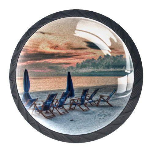 Seaside Morning Painting Drawer Pulls Knobs Cabinet Handles 4 Pack Kitchen Cabinet Pulls Cabinet Knobs