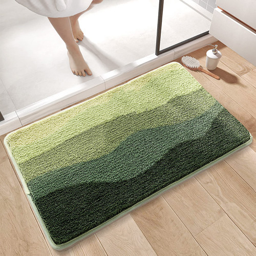 Bath Mats for Bathroom, Super Soft Microfiber Simple Gradient Bathroom Rug, Water Absorbent Non-Slip Rug Bath Mat for Doormats Bathtub Shower Bedroom Decor Rug Carpet 20 x 31.5 Inch (Green)