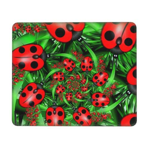Red Ladybug Gaming Mouse Pads Personalized Design Mouse Pad with Non-Slip Rubber Base Mouse Mat Rectangular Mousepad for Desktop Computer Laptop Gaming Office & Home