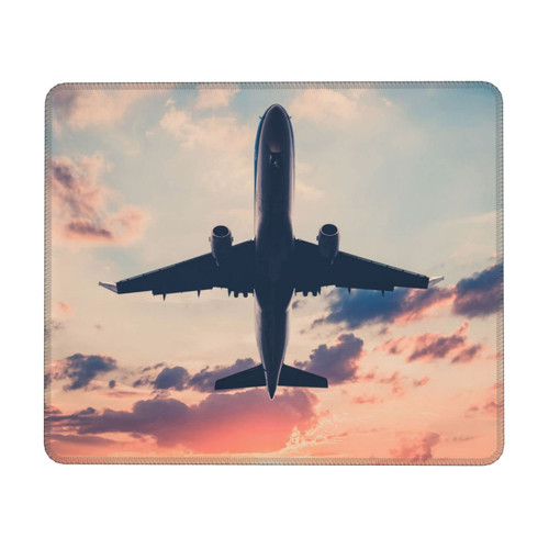 Airplane Sunset Sky Gaming Mouse Pads Personalized Design Mouse Pad with Non-Slip Rubber Base Mouse Mat Rectangular Mousepad for Desktop Computer Laptop Gaming Office & Home