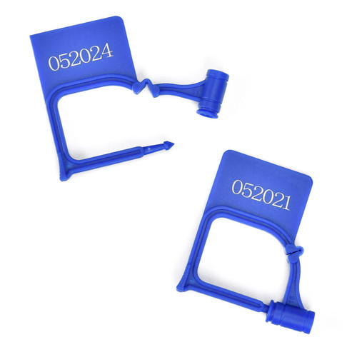 100 Plastic Security Padlock Seal Numbered Tamper Evident Disposable Lock for Luggage Bag Clothes (Blue, 100 Pcs)