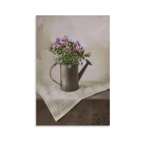 MLXFCGA Pink Bouquet Farm Art Poster on Rusty Shower Table Wall Art Paintings Canvas Wall Decor Home Decor Living Room Decor Aesthetic 08x12inch(20x30cm) Unframe-style