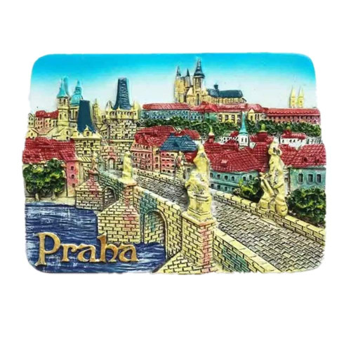 Fridge Magnet Charles Bridge Prague Czech 3D Resin Handmade Craft Tourist Travel City Souvenir Collection Letter Refrigerator Sticker