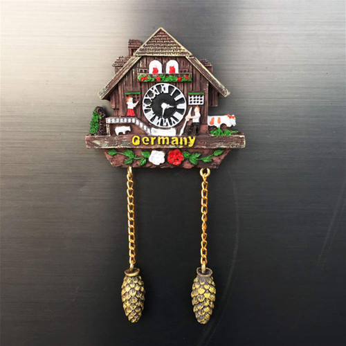 Fridge Magnet Cuckoo Clock Beer Schwarzwald Germany 3D Resin Handmade Craft Tourist Travel City Souvenir Collection Letter Refrigerator Sticker