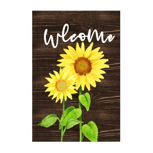 Welcome Sunflower Cups Home Wall Decor Lettering Wall Stickers Peel and Stick Wall Decal for Backdrops Living Room Party Mirrors Vinyl 22in
