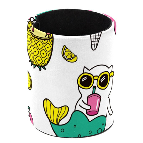 Pen Holder for Desk, Pen Pot Pencil Holders Makeup Brushes Storage Desktop Stationary Supplies Organizer for Home Office - Summer Sloth Flamingo