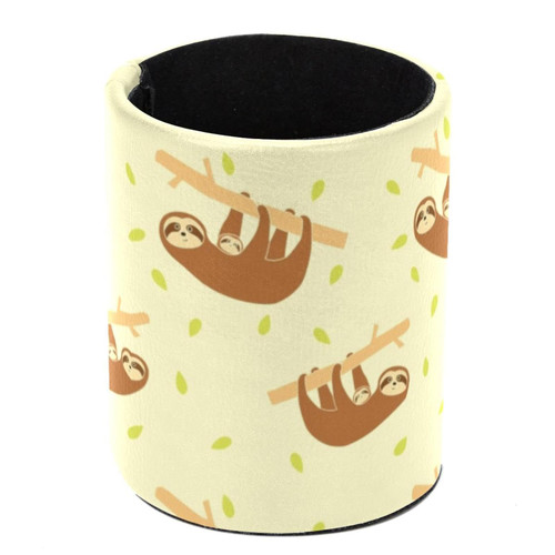 Pen Holder for Desk, Pen Pot Pencil Holders Makeup Brushes Storage Desktop Stationary Supplies Organizer for Home Office - Cute Sloth and Baby Sloth