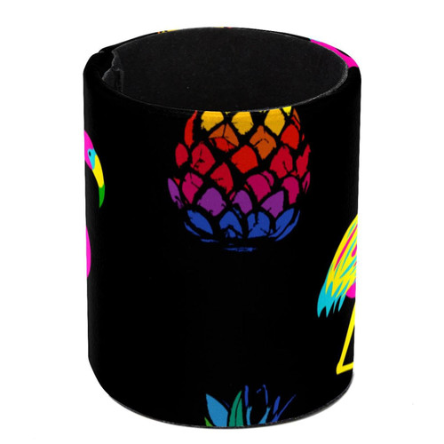 Pen Holder for Desk, Pen Pot Pencil Holders Makeup Brushes Storage Desktop Stationary Supplies Organizer for Home Office - Flamingo Pineapple Black