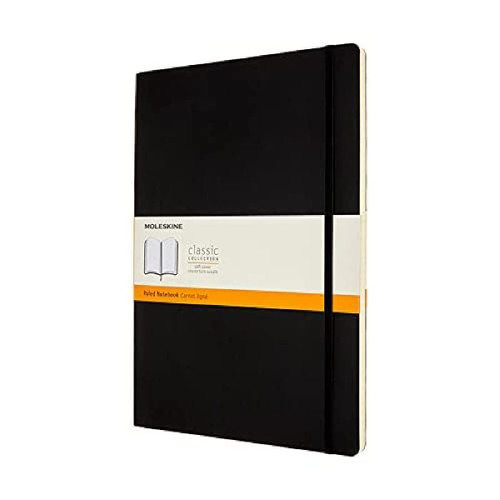 Moleskine Dimensions A4 21 x 29.7 cm Notebook Classic Ruled Notebook, Notebook with Soft Cover and Elastic Closure, Colour Black, 192 Pages