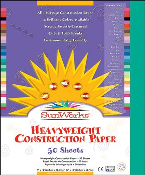 SunWorks 8003 Construction Paper, 58 lbs, 9 x 12, Holiday Green, 50 Sheets/Pack SunWorks 8003 Construction Paper, 58 lbs, 9 x 12, Holiday Green, 50 Sheets/Pack