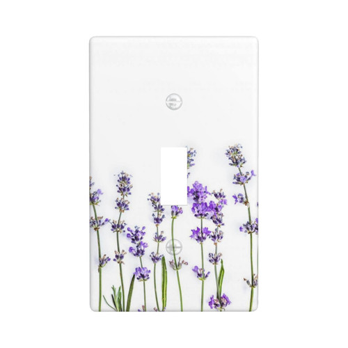 Purple Lavender Flower Light Switch Cover Decorative Single Toggle Switch Plate Covers Plastic Wall Plates for Kitchen Bathroom Living Room