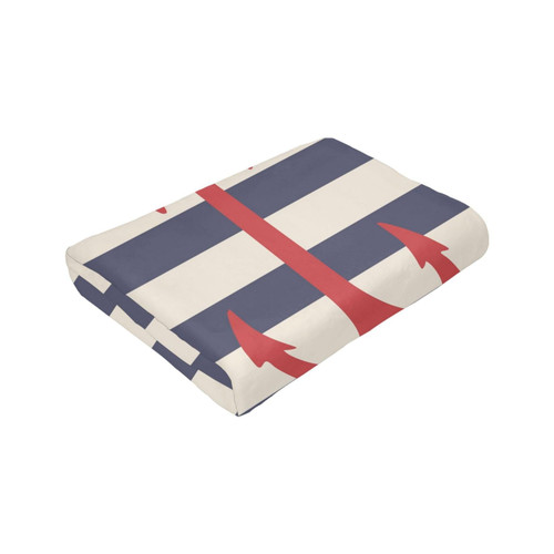 Flannel Blanket Warm Plush Throw Blankets Striped Marine with Red Anchor Soft Cozy Fuzzy Bed Blanket for Home Chair Sofa Couch 40x30 Inches