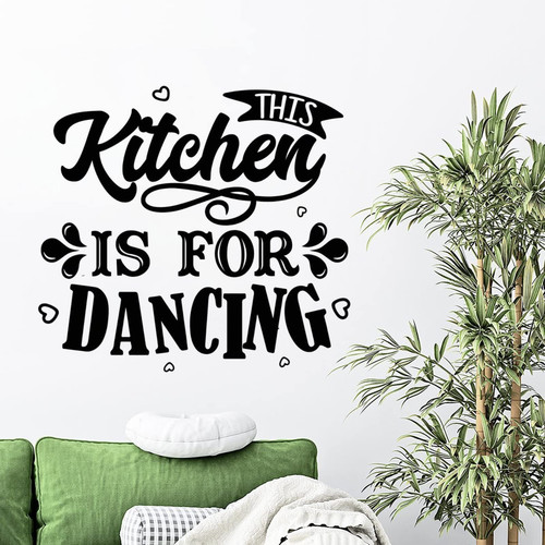 Wall Decal for Decor This Kitchen is for Dancing Wall Decals Vinyl Sticker Motivational Quotes Bible Removable Peel and Stick Wall Decal Office Wall Art Decor Sticker 48in