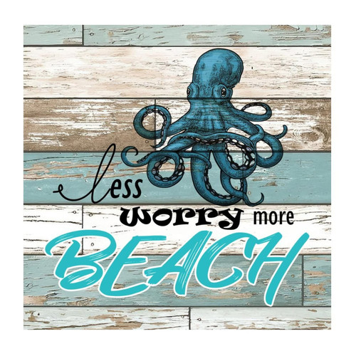 Nautical Beach Ocean Theme Underwater Octopus Family Home Decorations Wall Mural Turtle Sea Life Seaturtle Seahorse Peel and Stick Home Decals for Playroom Nursery Car Trucks Vinyl