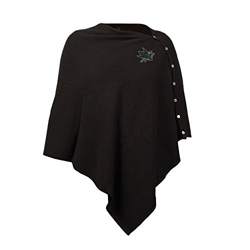 NHL San Jose Sharks Black Out Button Poncho