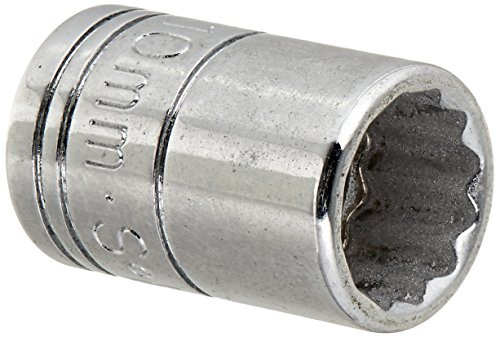 SK Hand Tool 43709 12 Point 1/4-Inch Drive Standard Socket, 10mm, Chrome