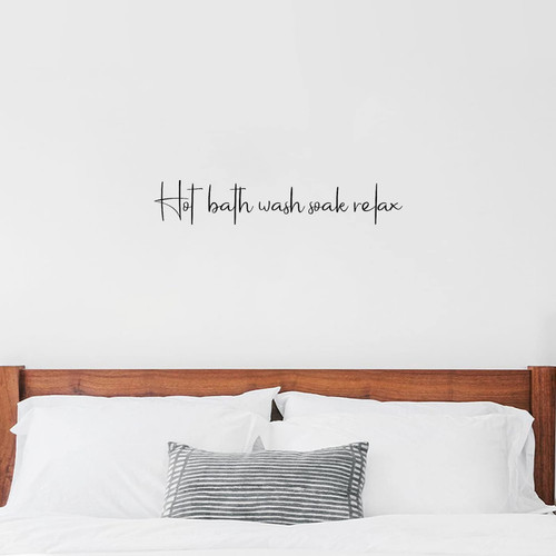 Wall Adhesive Decor Hot Bath Wash Soak Relax Quotes Wall Stickers Decal Saying Home Decals Quote Home Decor for Office School Classroom Teen Dorm Room Wall Decal Spiritual Gifts for Women 22 Inch