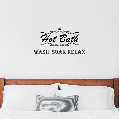 Wall Decal for Bedroom Hot Bath Wash Soak Relax Inspirational Wall Decals Quotes Saying Home Decals Quote Home Decor for Office School Classroom Teen Dorm Room Wall Decal Motivational Gifts 22 Inch