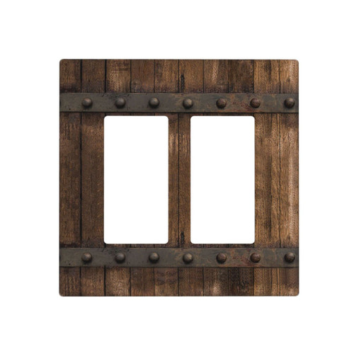 Rustic Farmhouse Wood Print Light Switch Cover Brown Double Rocker Decorative 2 Gang Barn Door Wall Plate Electrical Faceplate for Bathroom Kitchen Home Accessories 4.5 x 4.5 In (Plastic) Rustic Farmhouse Wood Print Light Switch Cover Brown Double Rocker Decorative 2 Gang Barn Door Wall Plate Electrical Faceplate for Bathroom Kitchen Home Accessories 4.5 x 4.5 In (Plastic)