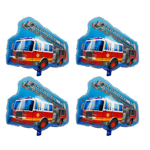 4 Pieces Jumbo Fire Truck Foil Balloon Large Helium Fire Truck Balloon for Car Themed Party Decorations, Birthday, Baby Shower Supplies 4 Pieces Jumbo Fire Truck Foil Balloon Large Helium Fire Truck Balloon for Car Themed Party Decorations, Birthday, Baby Shower Supplies