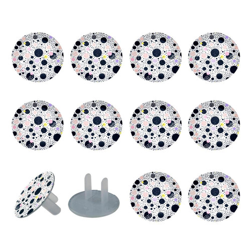 Outlet Plug Covers 24 Pack, Colored Polka Dot Plug Protector, 2-Prong Round Plastic Plugs for Electrical Power Outlets, Electrical Insulation
