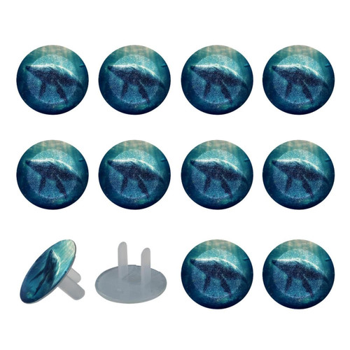 Outlet Plug Covers 24 Pack, Dolphin Under The Sea Plug Protector, 2-Prong Round Plastic Plugs for Electrical Power Outlets, Electrical Insulation