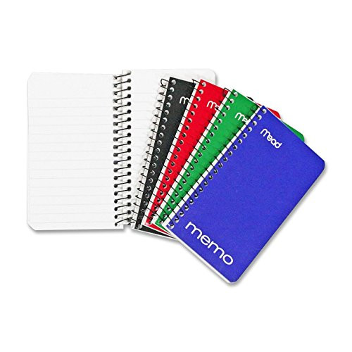 Mead Small Spiral Notebook, Spiral Memo Pad, College Ruled Paper, 60 Sheets, 5" x 3", Assorted Colors, 8 Pack (73605)