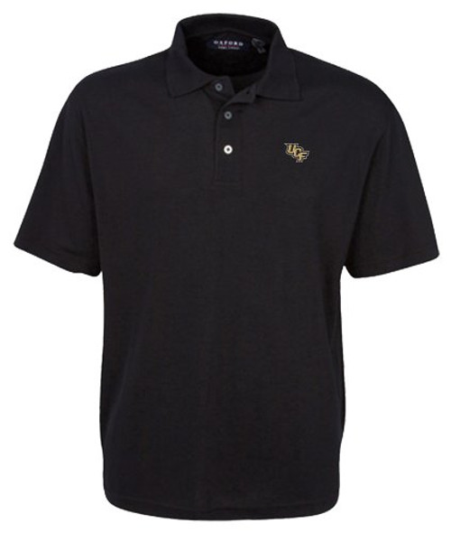 Oxford NCAA Men's Central Florida Golden Knights 3-Button Polo With Hemmed Sleeves (Black, Medium) Oxford NCAA Men's Central Florida Golden Knights 3-Button Polo With Hemmed Sleeves (Black, Medium)