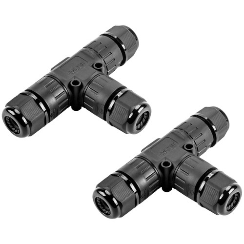 T Shape Cable Connector Waterproof IP68 Electrical Junction Boxes Quick Installation Underground Waterproof Electrical Connectors 2Pcs 3Pin Electrical Boxes Range for 5-9MM (5-9MM)
