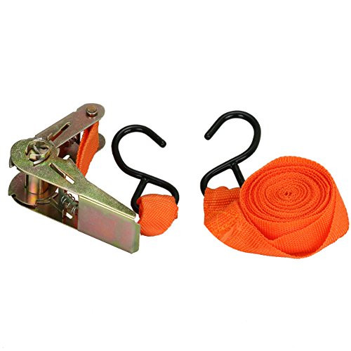 Mrcartool Ratchet Strap, Axle Straps Car Hauler Trailer Auto Tie Down Ratchet Straps Tow Kit 1" x15', Durable tie down with metal j-hooks
