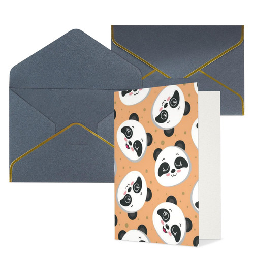 Panda Printed Greeting Cards Blank Note Cards Birthday Cards Sympathy Cards With Envelopes Christmas Cards Black