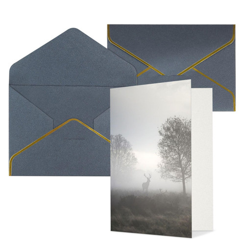 Misty Forest Printed Greeting Cards Blank Note Cards Birthday Cards Sympathy Cards With Envelopes Christmas Cards Black