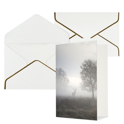 BAFAFA Misty Forest Printed Greeting Cards Blank Note Cards Birthday Cards Sympathy Cards With Envelopes Christmas Cards White