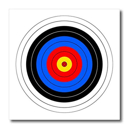 3D Rose Target with Red Yellow Black White and Blue Rings-Archery-Goal-Sport-Game-Illustration Iron On Heat Transfer, 8 x 8