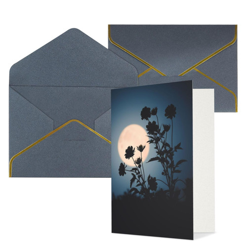 flower3 Printed Greeting Cards Blank Note Cards Birthday Cards Sympathy Cards With Envelopes Christmas Cards Black