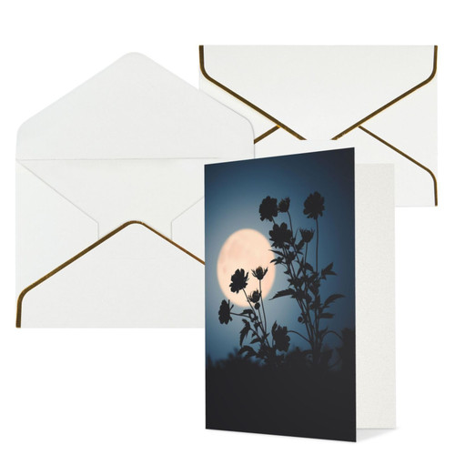 BAFAFA flower3 Printed Greeting Cards Blank Note Cards Birthday Cards Sympathy Cards With Envelopes Christmas Cards White