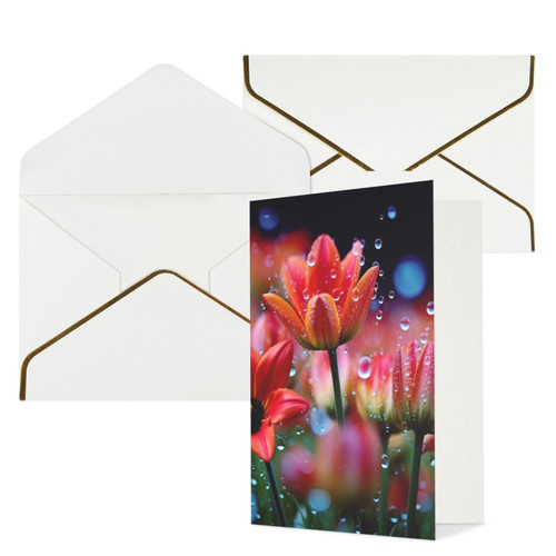 BAFAFA flower Printed Greeting Cards Blank Note Cards Birthday Cards Sympathy Cards With Envelopes Christmas Cards White