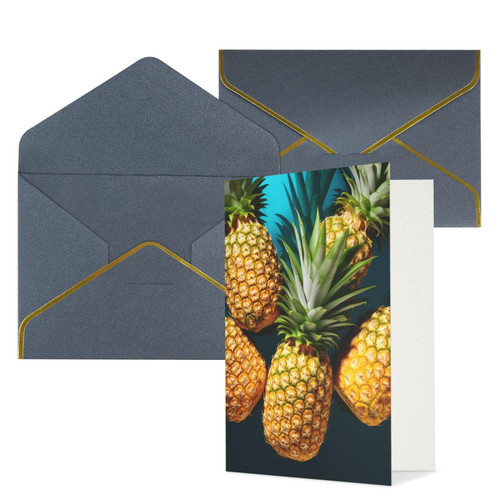Fresh Pineapples Printed Greeting Cards Blank Note Cards Birthday Cards Sympathy Cards With Envelopes Christmas Cards Black